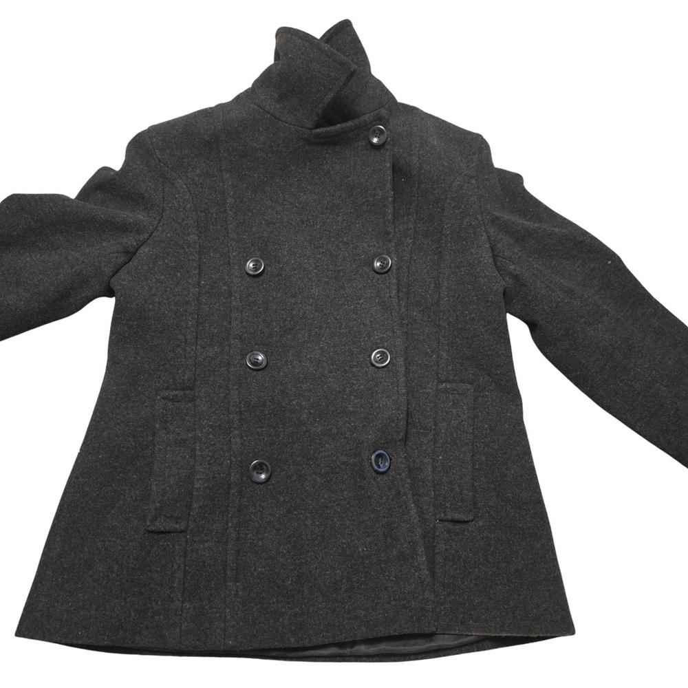 Double-Breasted Charcoal Peacoat